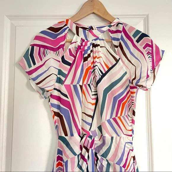 RARE! Kate Spade Geobrella Silk Midi Dress Gorgeous geometric print - Picture 6 of 11